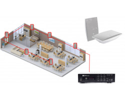 Акустична система для офісу 6 настінних динаміків TOA